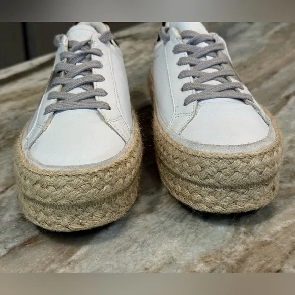Women’s Coconuts by Matisse white leather platform espadrille sneakers- Size 9 - Picture 4 of 12